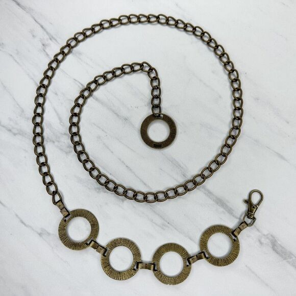 Animal Print Embossed Open Hoop Metal Chain Link Belt Y2K Boho ✨ - Picture 2 of 12